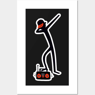 Dabbing Stick Figure - Basecap Music Radio Posters and Art